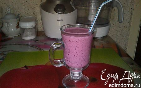 Рецепт Чернично-малиновый йогуртовый коктейль