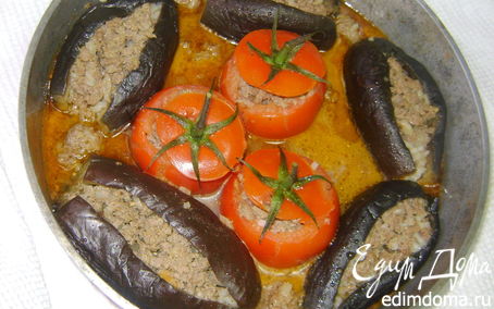 Рецепт Фаршированные баклажаны с помидорами