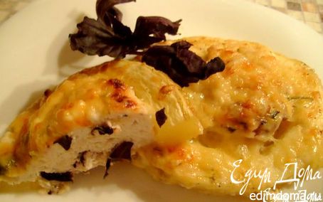 Рецепт Кабачки, фаршированные куриным фаршем и творожным сыром