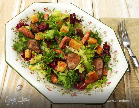 Сытный салат с куриной печенью, пошаговый рецепт на ккал, фото, ингредиенты - Елена-Sh