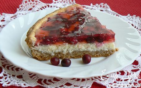 Рецепт Клюквенный тарт с творожным сыром