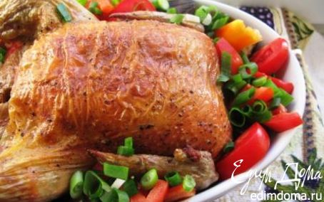 Рецепт Курица с хлебным гарниром и овощами
