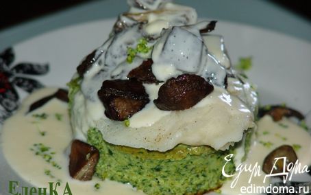 Рецепт Суфле из брокколи со шпинатом, рыбным филе и лесными грибами