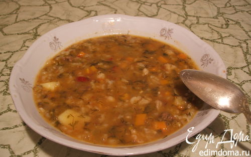 Рецепт Машхурда (мясной суп с машем и рисом)
