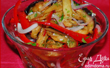 Рецепт Салат из маринованных баклажанов с овощами
