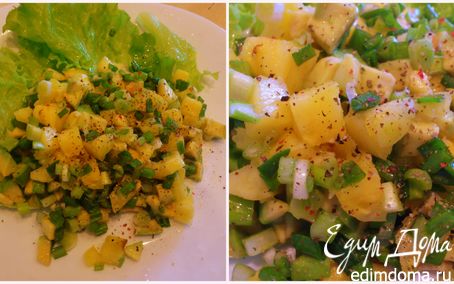 Рецепт Салат с ананасом и авокадо