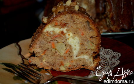 Рецепт Яблочный кекс с морковью и глазурью пралине