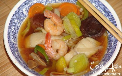 Рецепт Рыбный суп с креветками