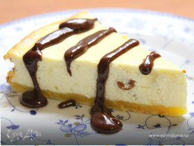 Творожно-цитрусовый кейк с шоколадной глазурью
