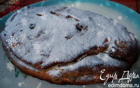 Рецепт Рождественская немецкая Масляная выпечка с творогом (Butterstollen)