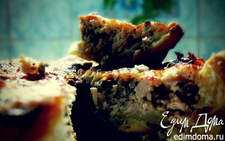 Рецепт Лоранский пирог с курицей и грибами