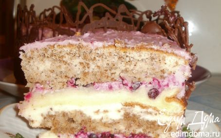 Рецепт Бисквитный торт с орехово-смородиновой ноткой