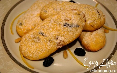 Рецепт Кукурузное печенье с изюмом, кедровыми орехами и лимонной цедрой (Zaleti)