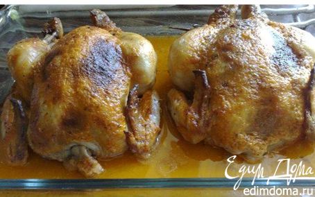 Рецепт Цыплята, фаршированные сухарями и зеленью