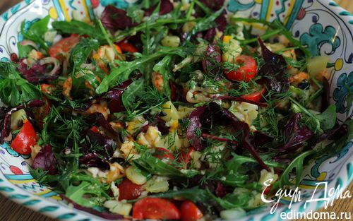 Рецепт Салат с раковыми шейками, картофелем и оливками