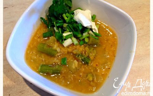 Рецепт Постный чечевичный суп с сельдереем