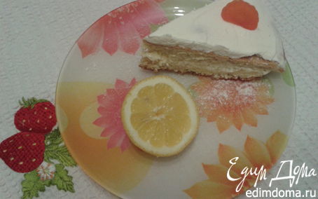 Рецепт Простой бисквитный пирог с лимонным кремом
