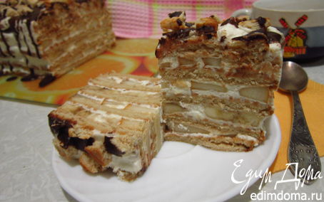 Рецепт Фруктово-сливочный торт из печенья
