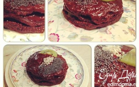 Рецепт Шоколадное пирожное с киви (сырое)