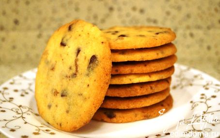 Рецепт Песочное печенье с шоколадом и цукатами из имбиря