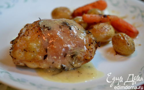 Рецепт Курица с овощами в горчично-винном соусе