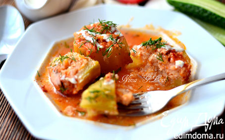 Рецепт Фаршированные кабачки, тушенные в томатном соке