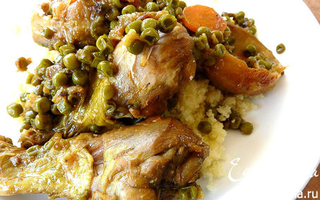 Рецепт Куриные ножки с горохом и артишоками