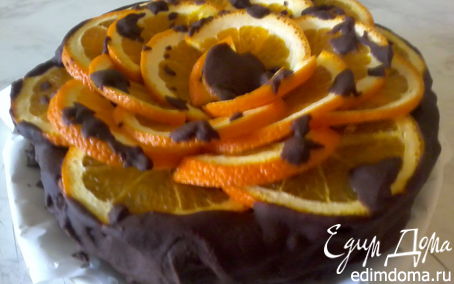 Рецепт Бисквитный тортик с апельсином и шоколадом