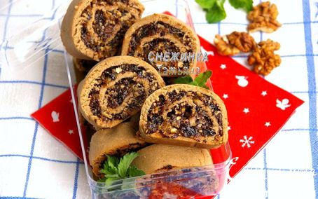 Рецепт Ржаное печенье с пастой из сухофруктов («Школьная ссобойка»)
