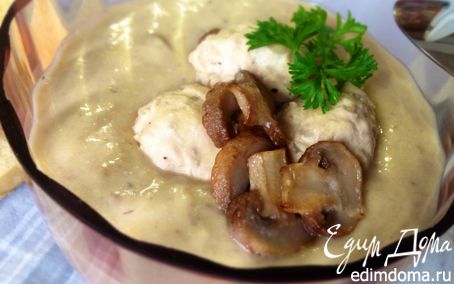 Рецепт Сливочно-грибной суп-пюре с фрикадельками