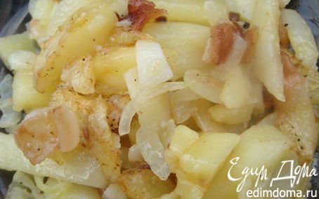 Рецепт Картошка, жаренная на сале с луком