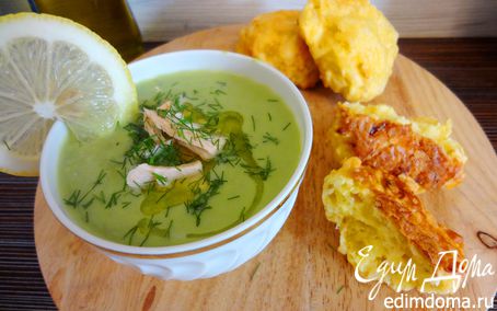 Рецепт Крем-суп из зеленого горошка с семгой
