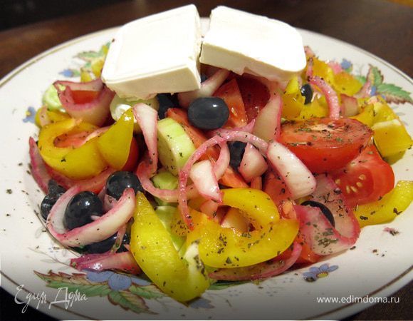 Греческий салат классический, пошаговый рецепт с фото.