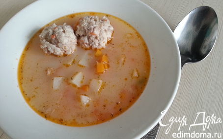 Рецепт Сырно-чесночный суп с фрикадельками