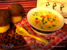 Сырный суп с тыквой и другими овощами