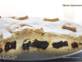 Баскский пирог с черносливом и заварным кремом