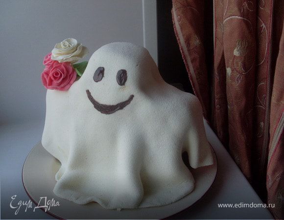 Торт-кекс "Дружелюбное привидение" на Хэллоуин