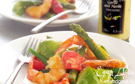 Рецепт Креветки с авокадо и красным перцем