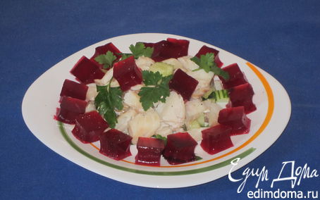 Рецепт Рыбный салат со свекольным желе
