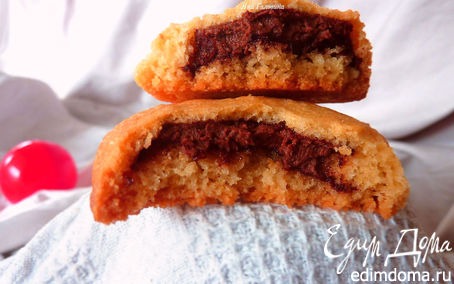 Рецепт Ванильное печенье с шоколадно-ореховой начинкой