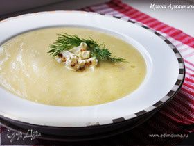 Овощной суп-пюре с зеленым горошком