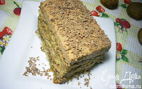 Рецепт Орехово-лимонный торт с шоколадным кремом и карамельно-миндальной прослойкой