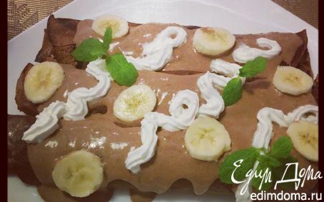 Рецепт Шоколадные блинчики с бананом
