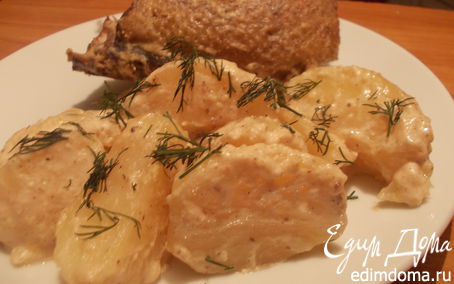 Рецепт Утка с картофелем в сметане с чесноком