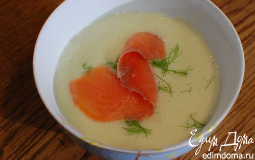 Рецепт Суп-крем из фенхеля, сельдерея и порея с семгой