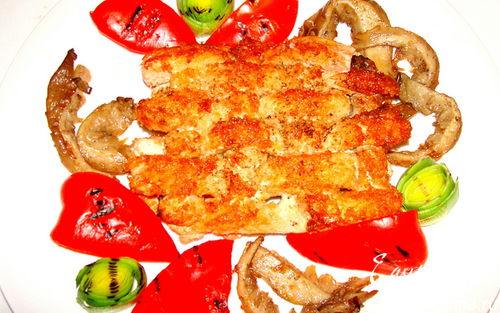 Рецепт Плетенка из рыбы с овощами-гриль и вешенками