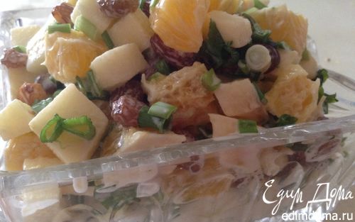 Рецепт Витаминный салат из апельсина и зеленого лука