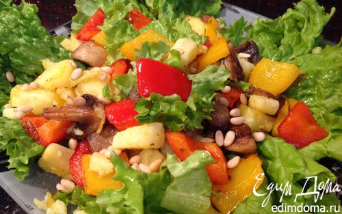 Рецепт Теплый салат с кедровыми орешками