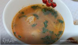 Суп с рисом и фрикадельками