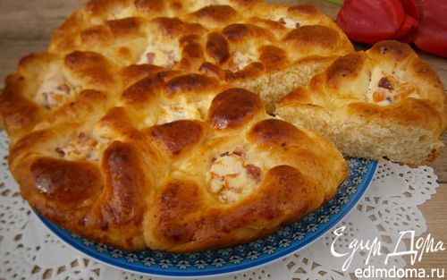 Рецепт Пирог из картофельного теста с творогом и беконом